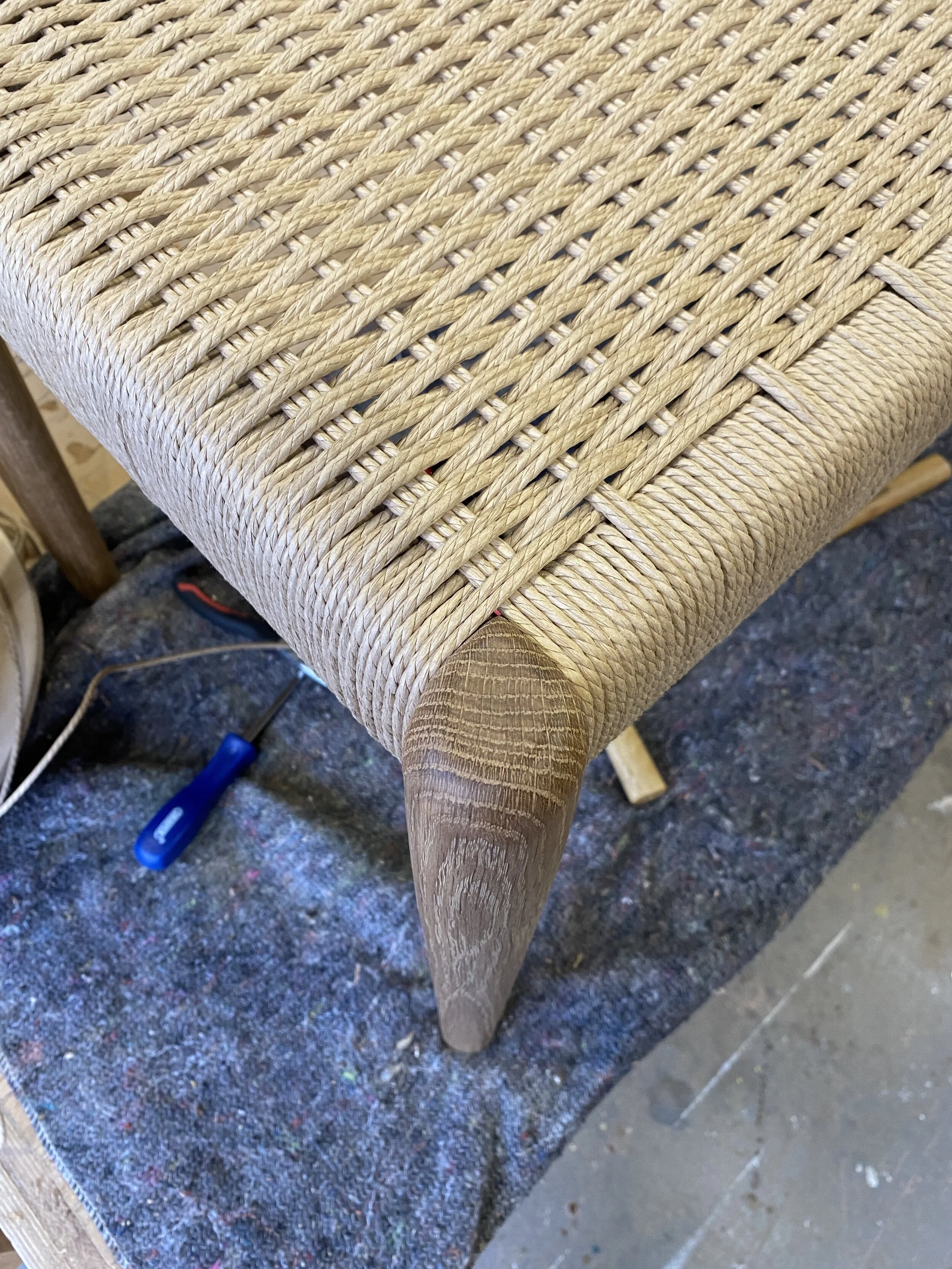 Oak &amp; Danish cord bench