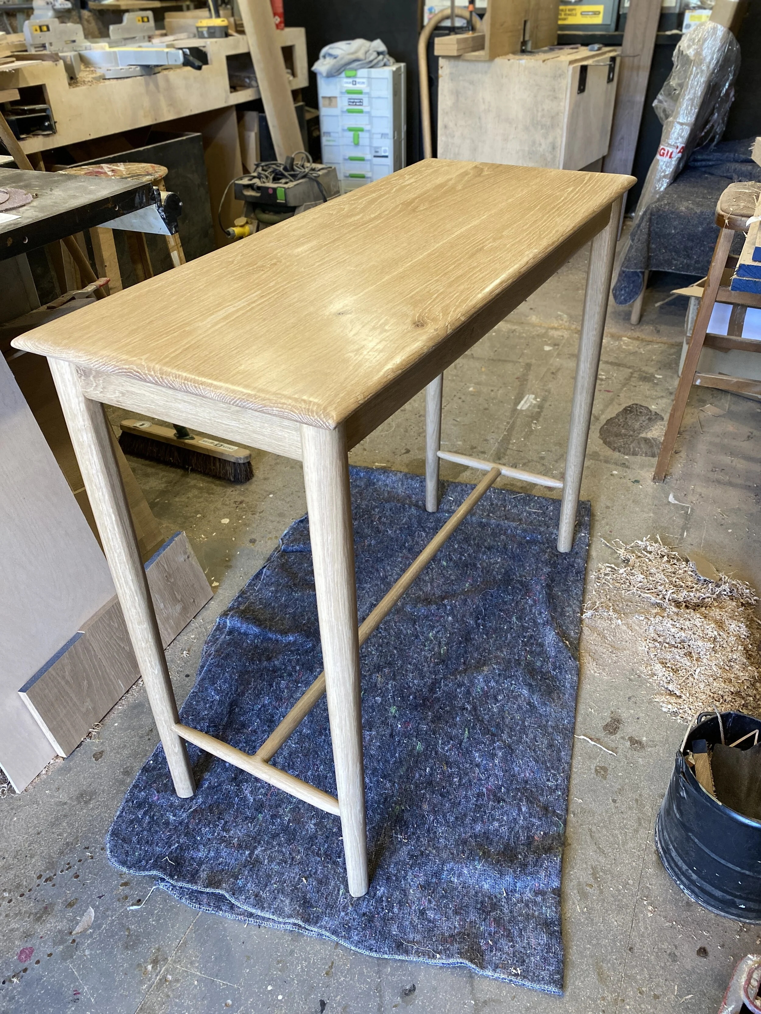 An oak console table