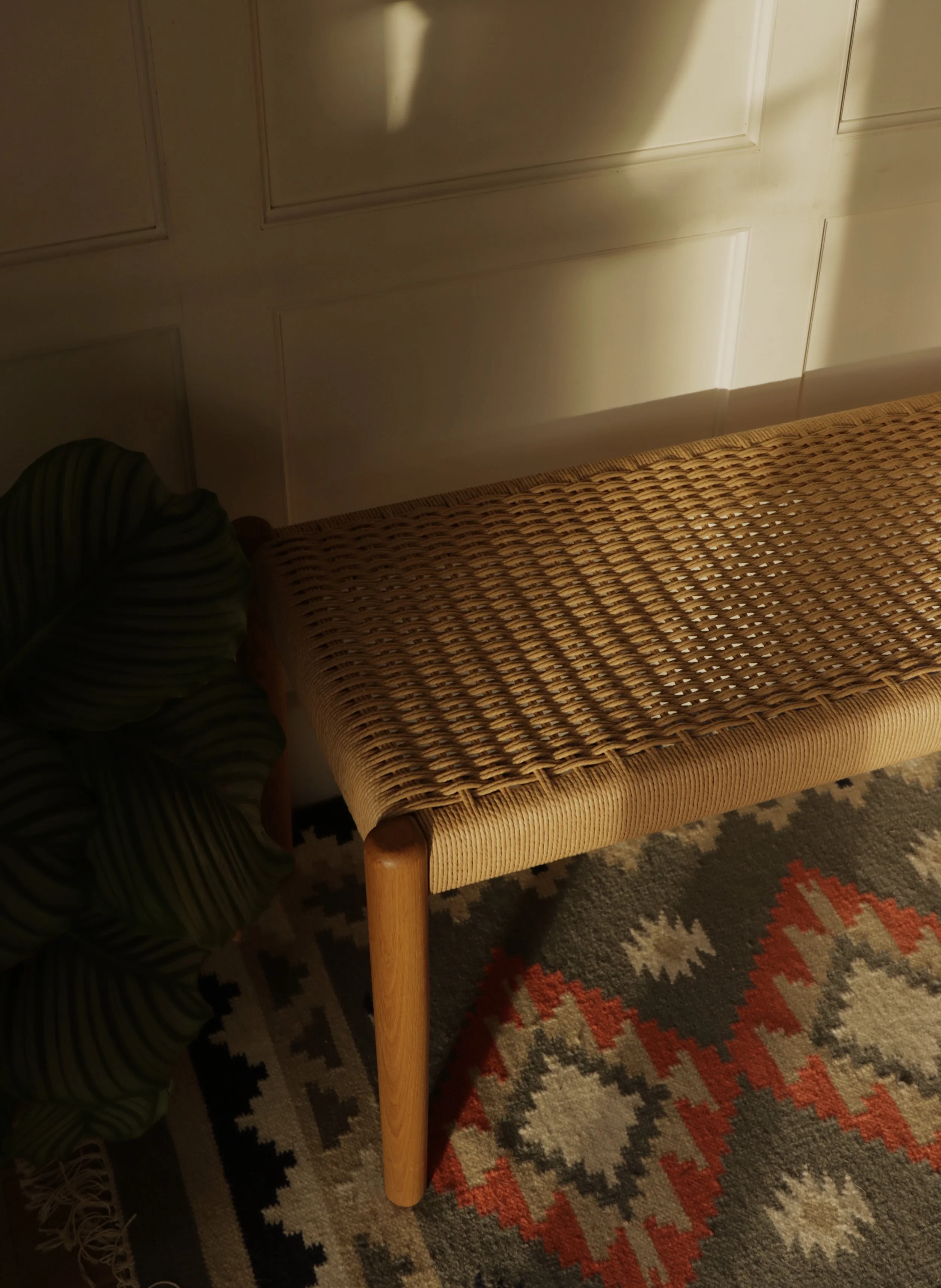 Oak Danish Cord Bench