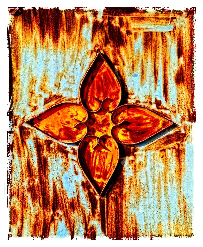Four rusty hearts.