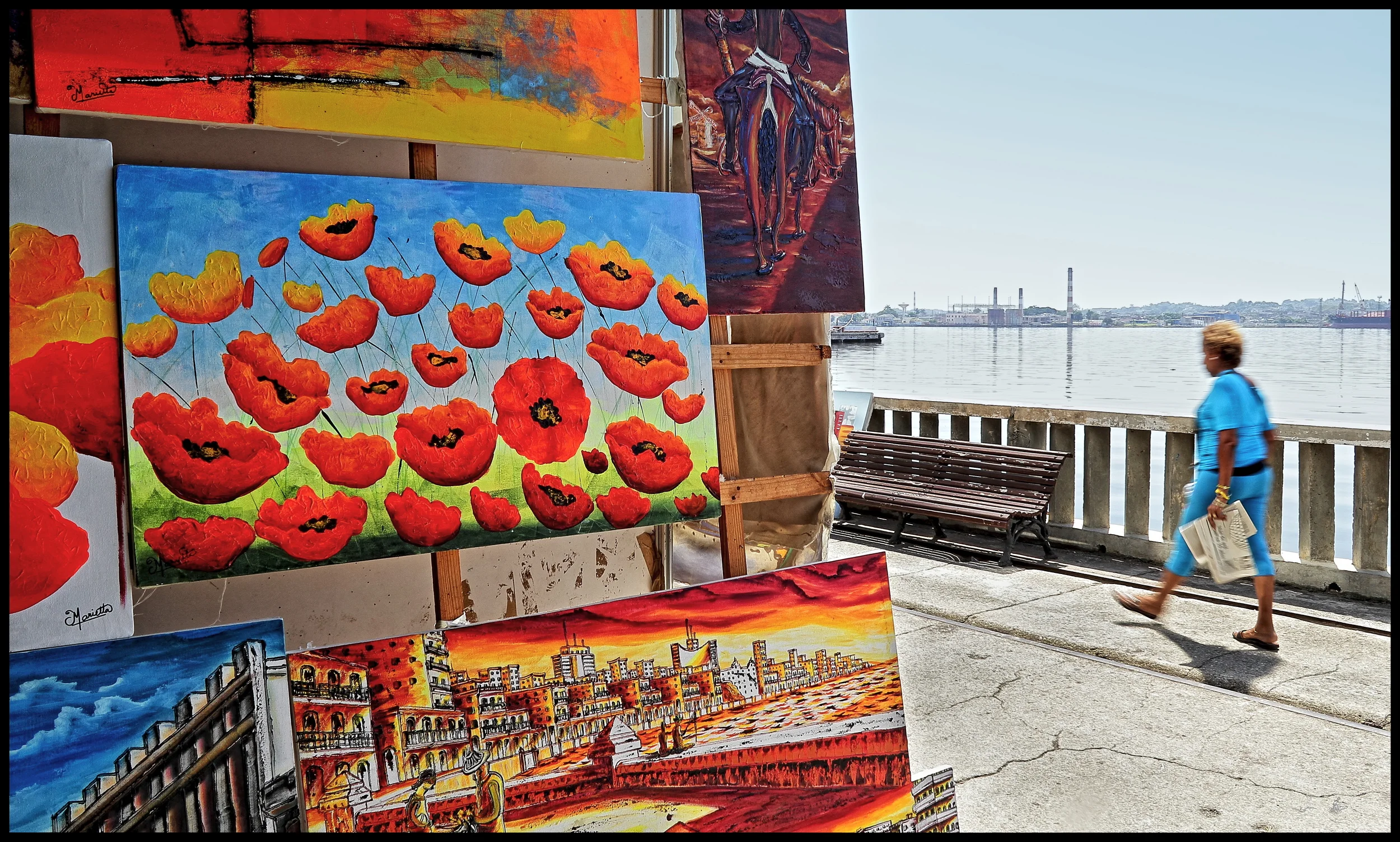 Artworks for sale at Handcraft Market , Havana Harbour 2016.