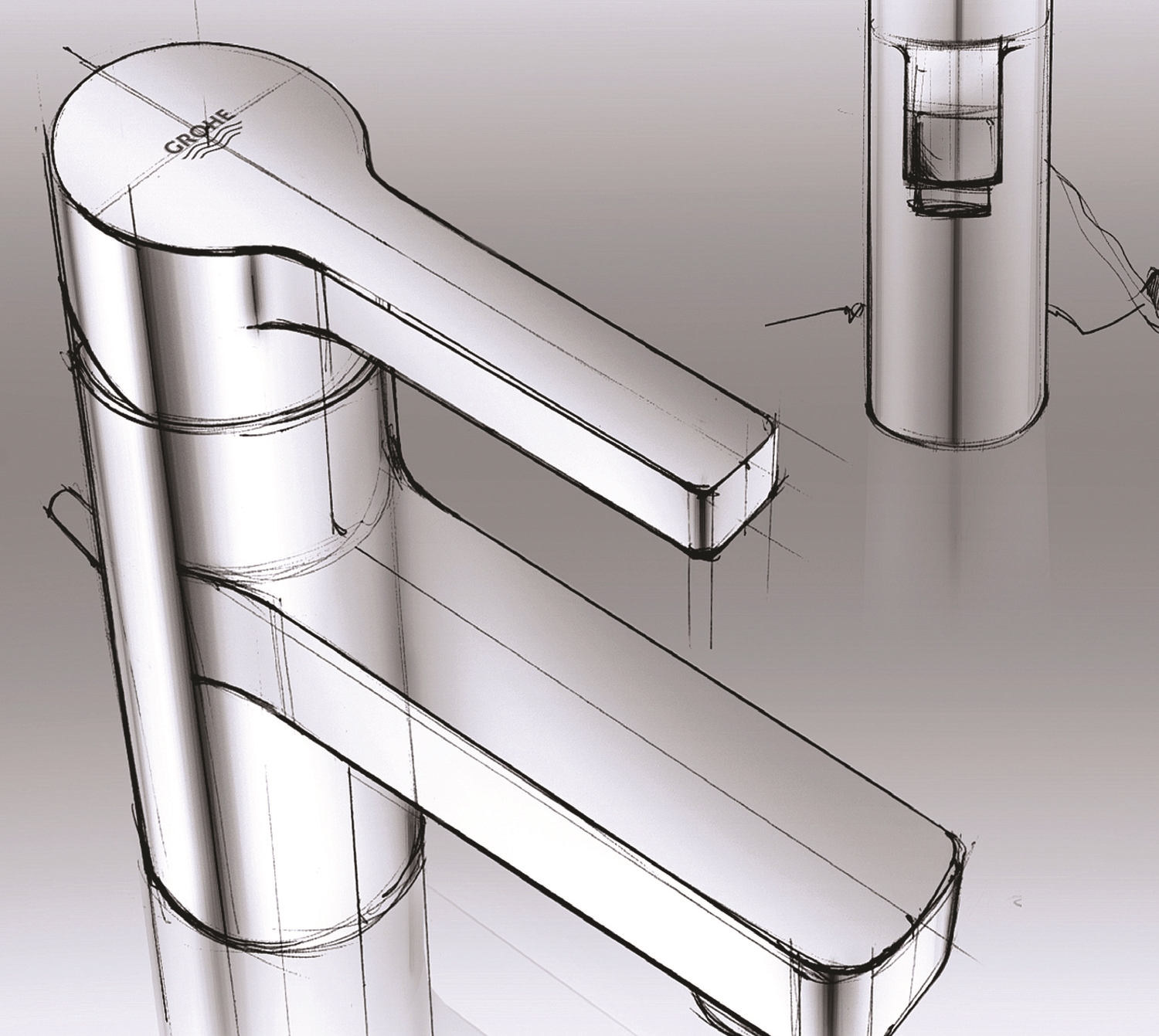 Image shows photography of silver tap