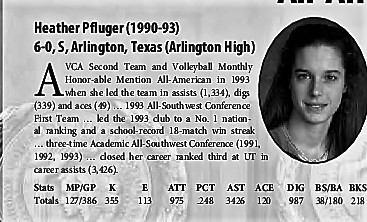 Heather Pfluger- All American