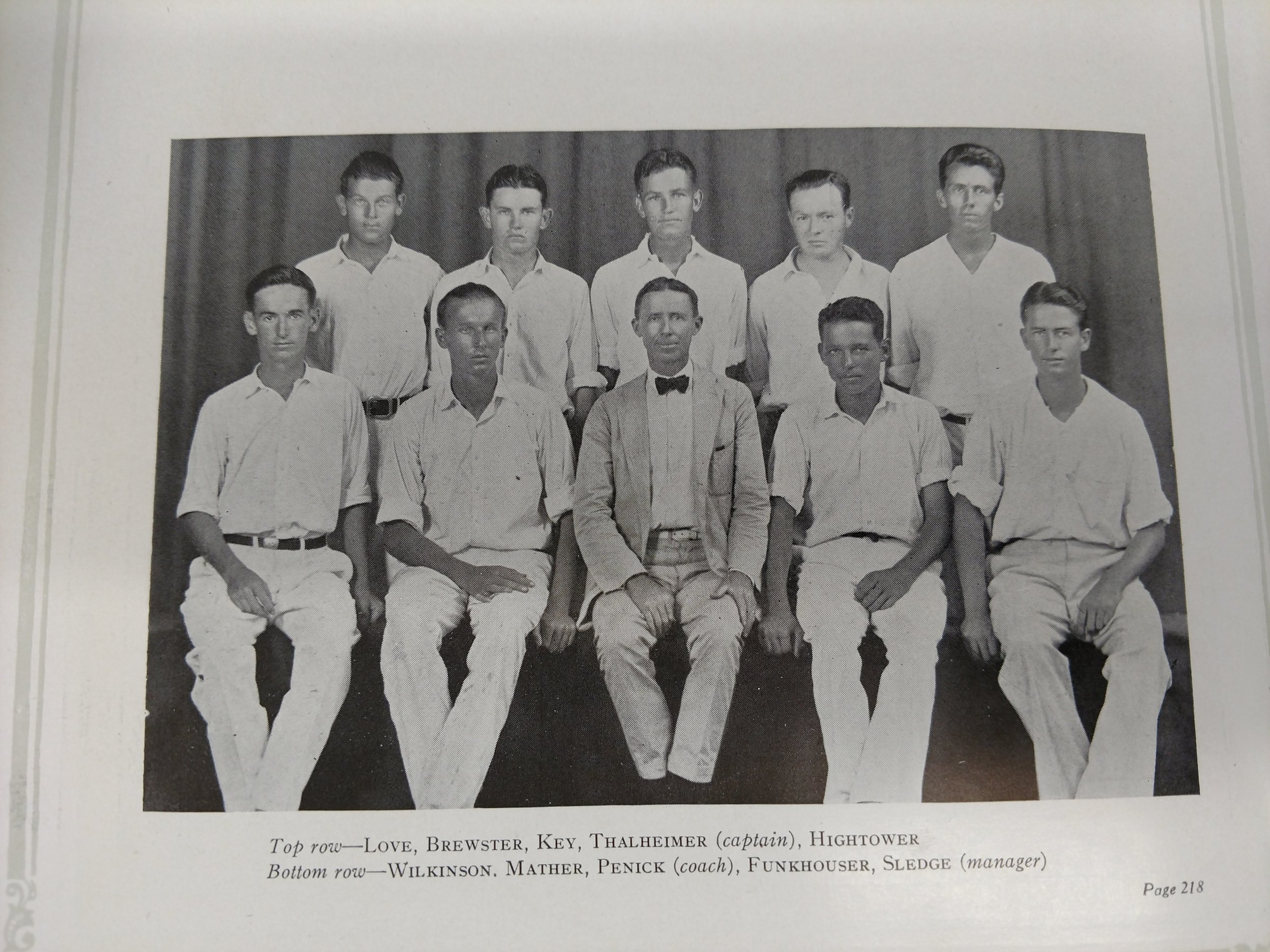  1926 tennis team