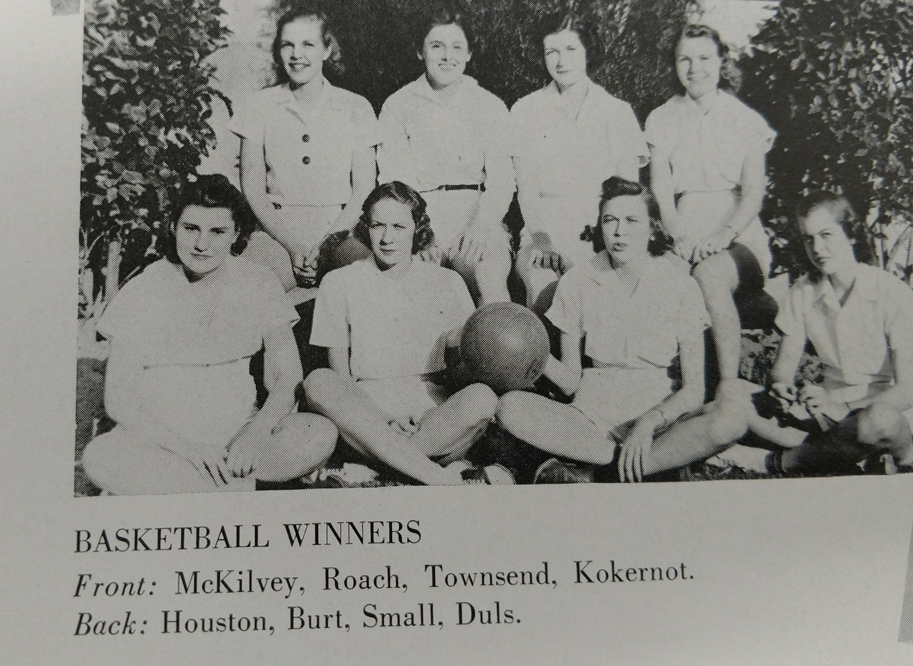 Copy of front McKilvey, Roach, Townsend, Kokernot back Houstion, Burt, Small, Duls