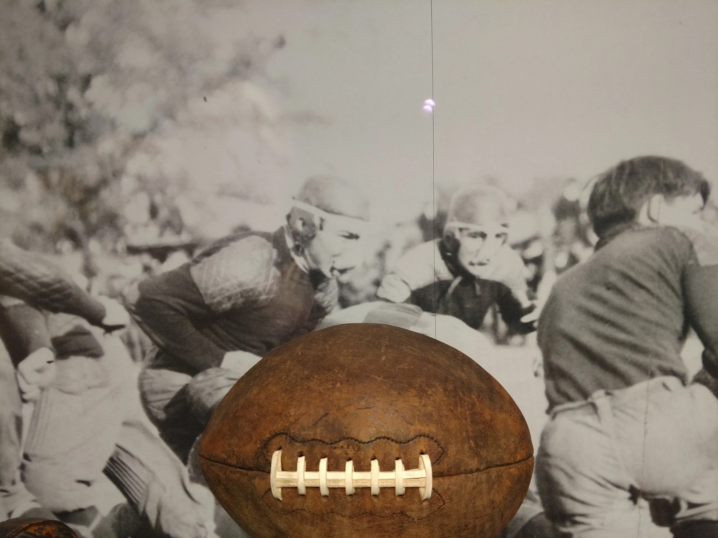 I have never seen one image of Longhorn football player using a rubber nose mask to protect their nose and teeth, but there is an image in the LBJ Library that states this mask was used frome 1890's thru the 1920's.
