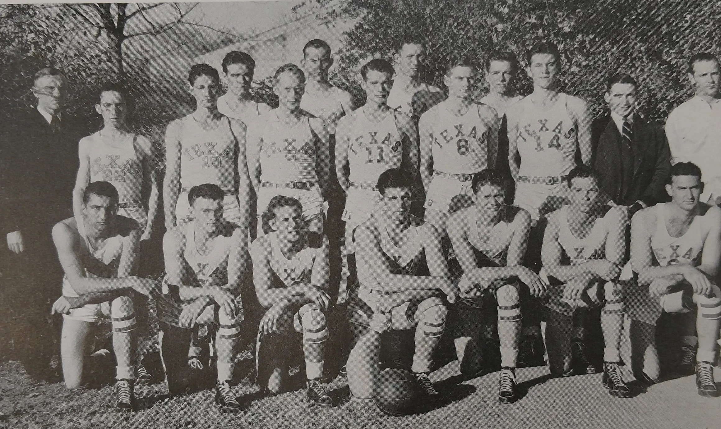 Bottom- Spears, Nelms, Moers, Tate, Finley, Wiggins, Roach second row Kelley, Greer, King, Simmons, Hull, Moore, Granville, Schwartz, Gray third row Garrison, Anderson, Houpt, Cooley