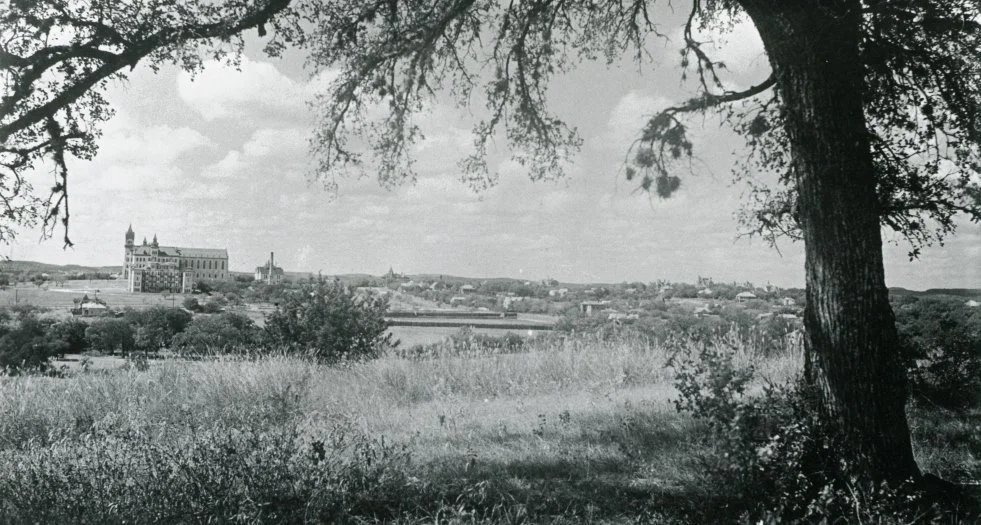 Looking from where the LBJ library is now to the Old Main building in 1906