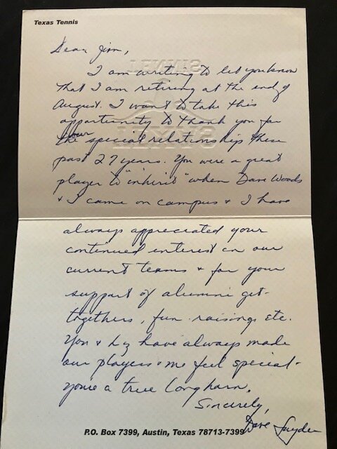2000 Coach Snyder retirement note to Jim Bayless  (Copy)
