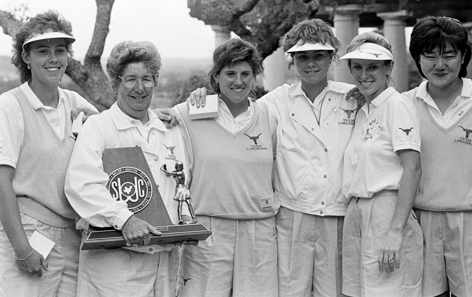  1989 Piper Wagner Coach Weis Cindy Haley Jenny Germs . Jaime Fischer, and Michiko Hattori SWC Champions 