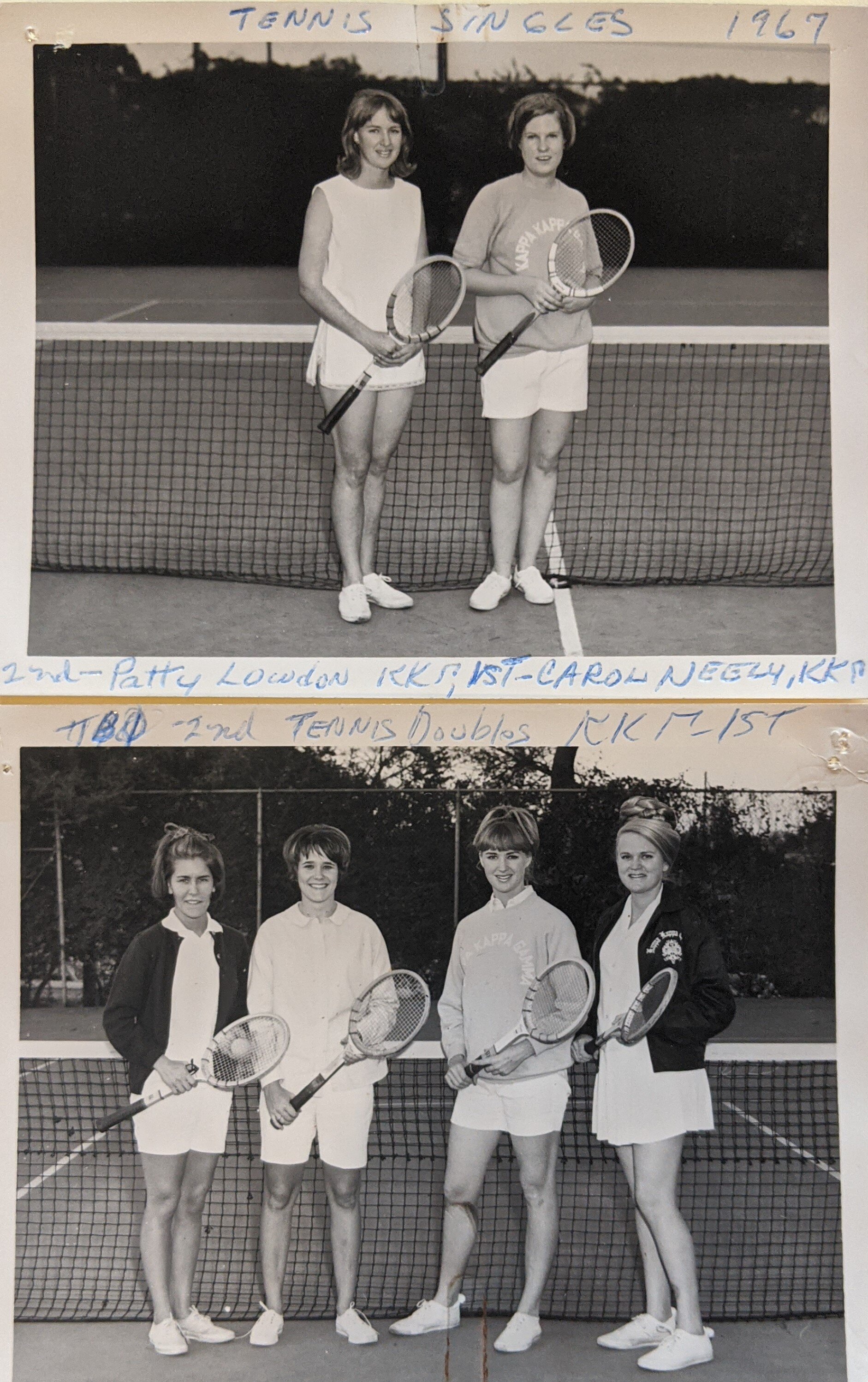 1967 Tennis top Patty Lowdon and Carol Neely bottom Phillips Leigloso, P.Lowdon, and A Lowdon (1)