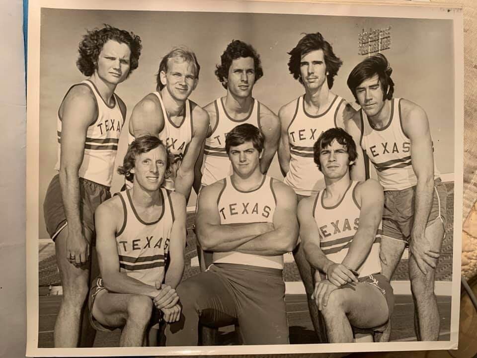    1973  school record holders ( @ the time) left to right Front- Ricky Yarbrough (3 miles), Alan Thomas(discus), Bill Smalley (PV), Back- Randy Lightfoot ((high hurdles), Greg Hackney (decathlon), Robert Premeaux (400 hurdles), William Oates(high ju