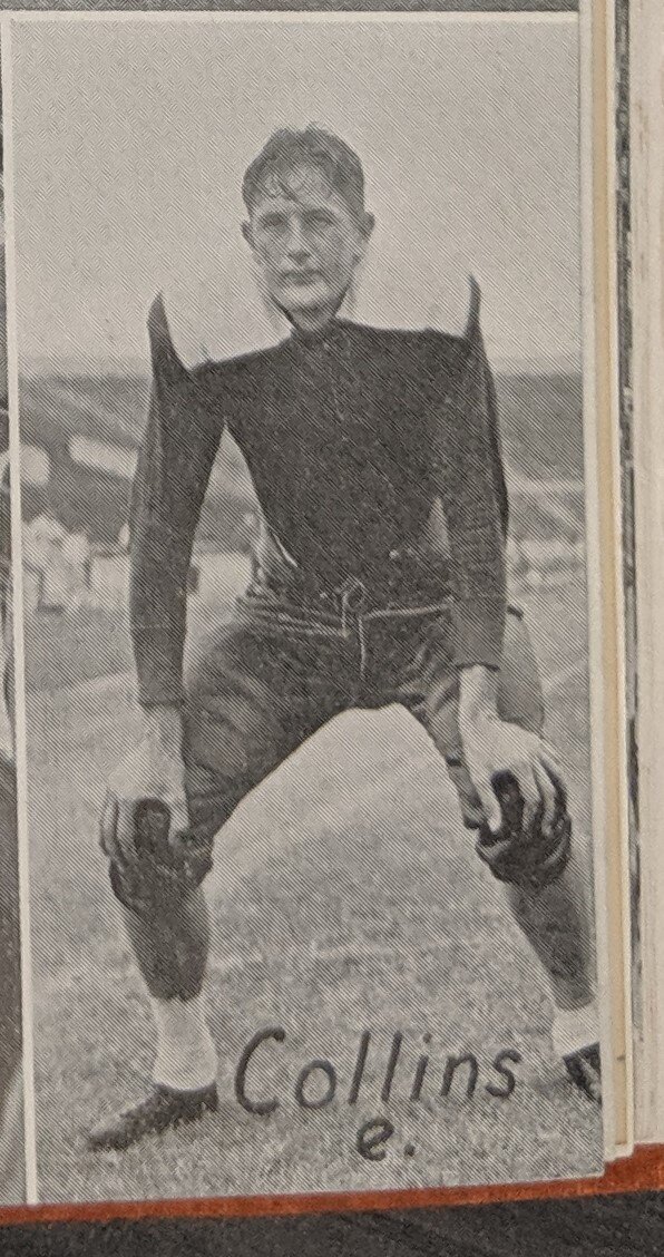  This 1930’s photo is Jack Collins Sr. Jack Collins was a Longhorn basketball player, football player, and track star. He holds the Texas  record for a 95-yard interception against Baylor in 1936 