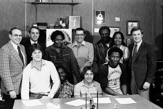  Signing day at Port Arthur Thomas Jefferson 1981, with Todd Dodge, Don Holloway, Brent Duhon and Robert Smothers. 