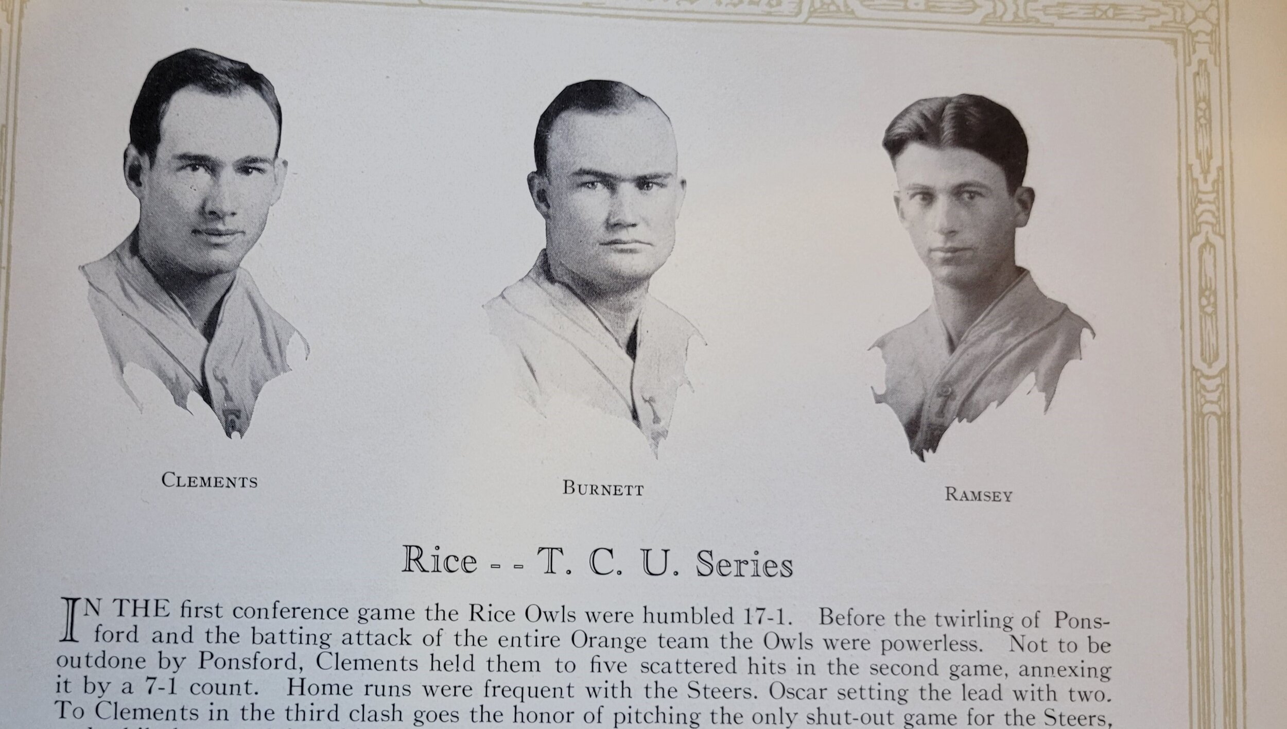 1925 baseball, clements, burnett, ramsey