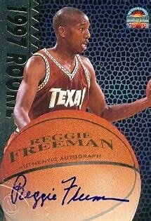   MOMENT NO. 51  Dec. 14, 1996: Reggie Freeman ties the Erwin Center single-game scoring record with 43 points to lead No. 13 Texas to a 98-86 victory against No. 16 Fresno State before a CBS national television audience. 