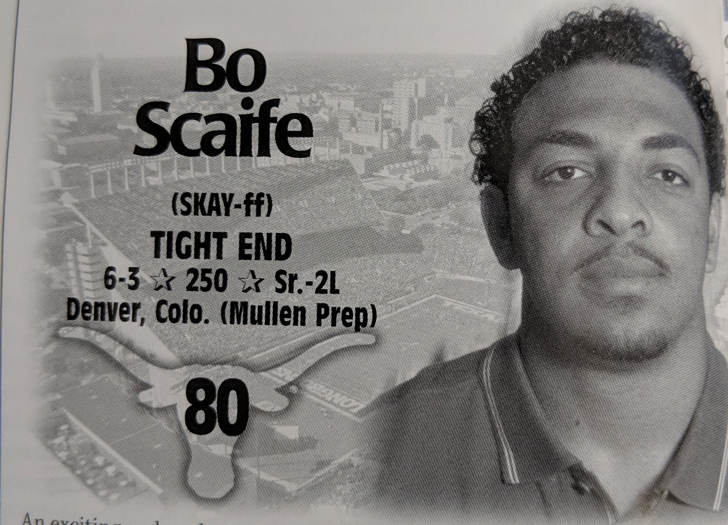  Fun fact: Scaife is the only NFL tight end to ever rush for a TD, catch a TD pass, return a kickoff and record a tackle in the same season. 