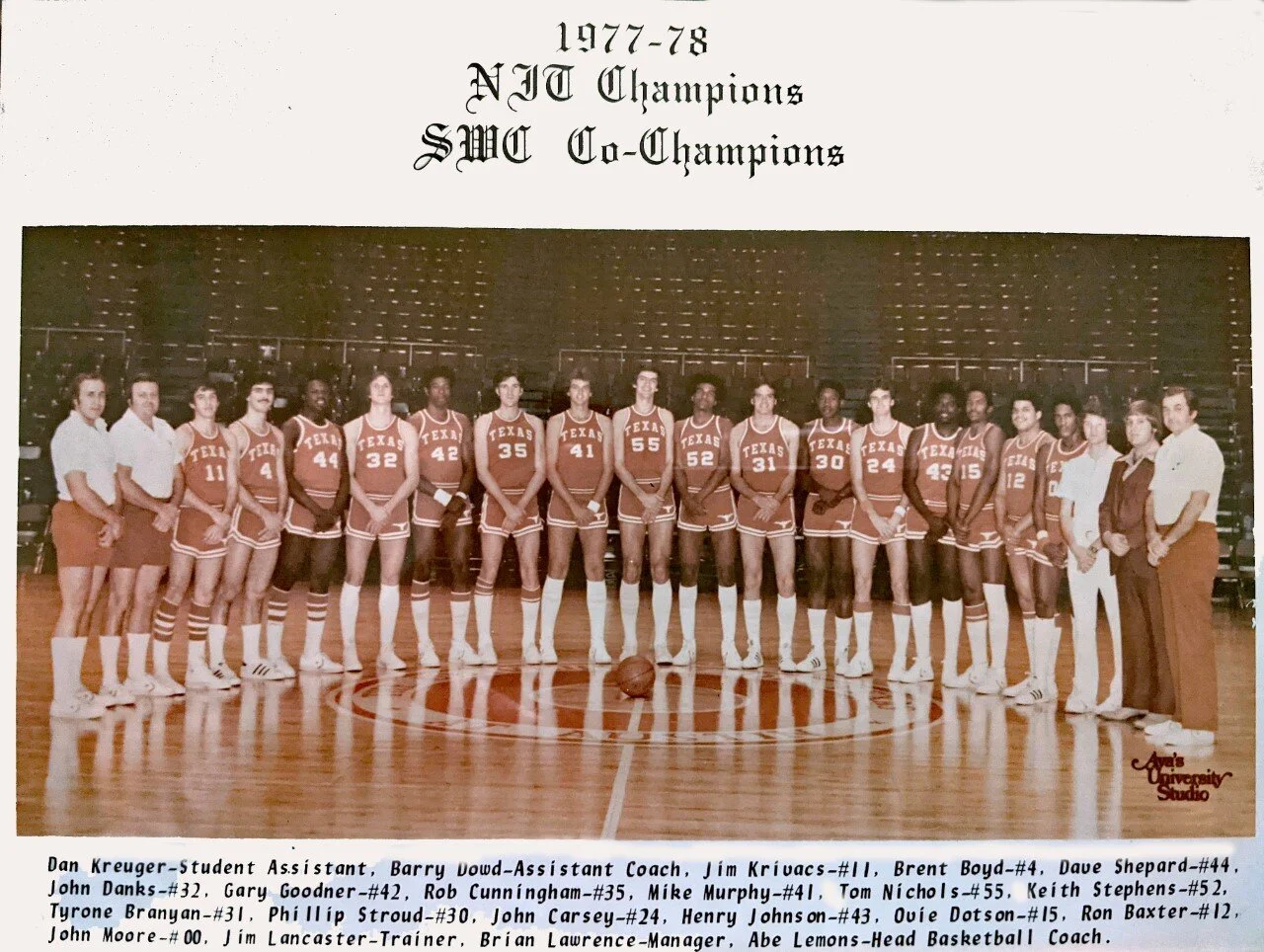 Our 1977 – 78 team was the 1st team to play in the Special Events Center and we did go undefeated at home. John’s right about the sellouts. After our inaugural season at the Drum, it was reported that we’d averaged the 3rd largest home attendance in the nation. I think that the average attendance for that season was around 12,800.You do a fantastic job chronicling the history of the Horns!Go Horns Go,TomTom Nichols1974-1978Longhorn Basketball