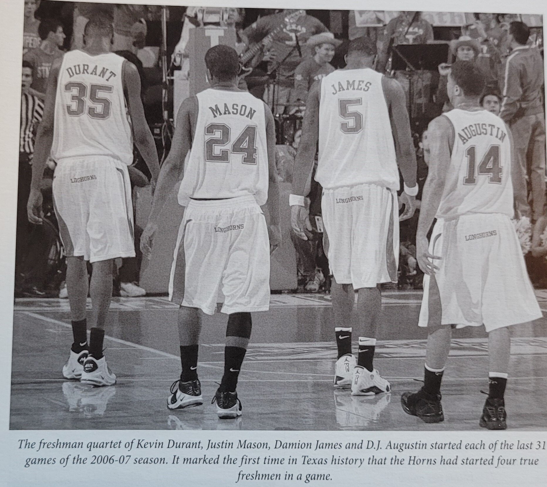 2006-2007  basketball Durant, Mason, James, Augustin all freshman starters