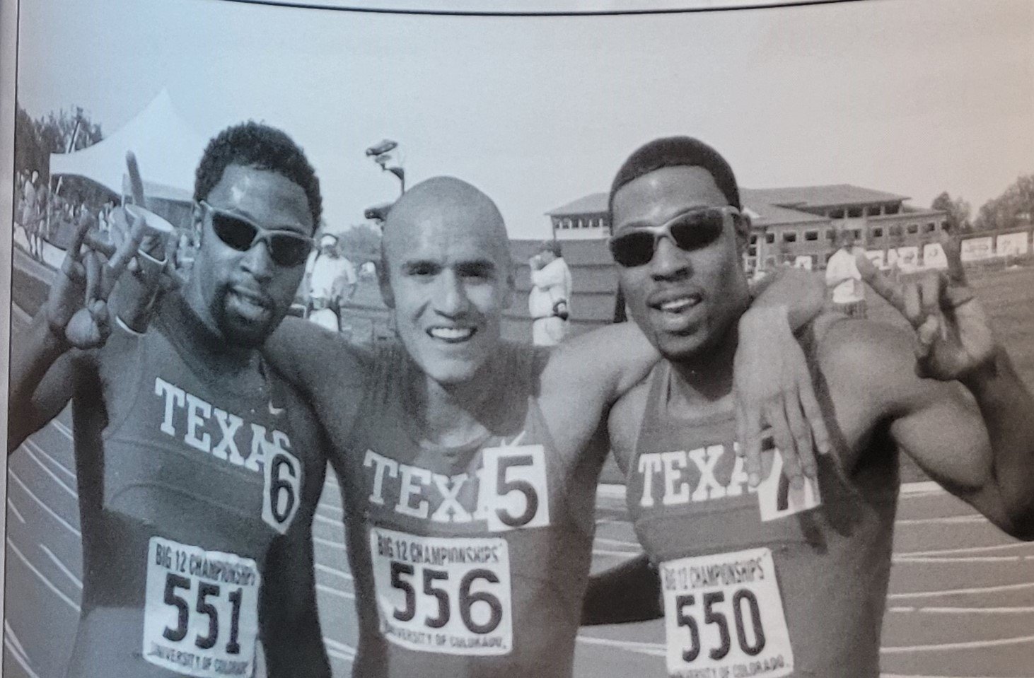  2009 men's track combines all three places 1,2,3, in the Big 12 conference.  Tevas Everett was 3rd, Jacob Hernandez was 1st, and Tevan Everett was 2nd 