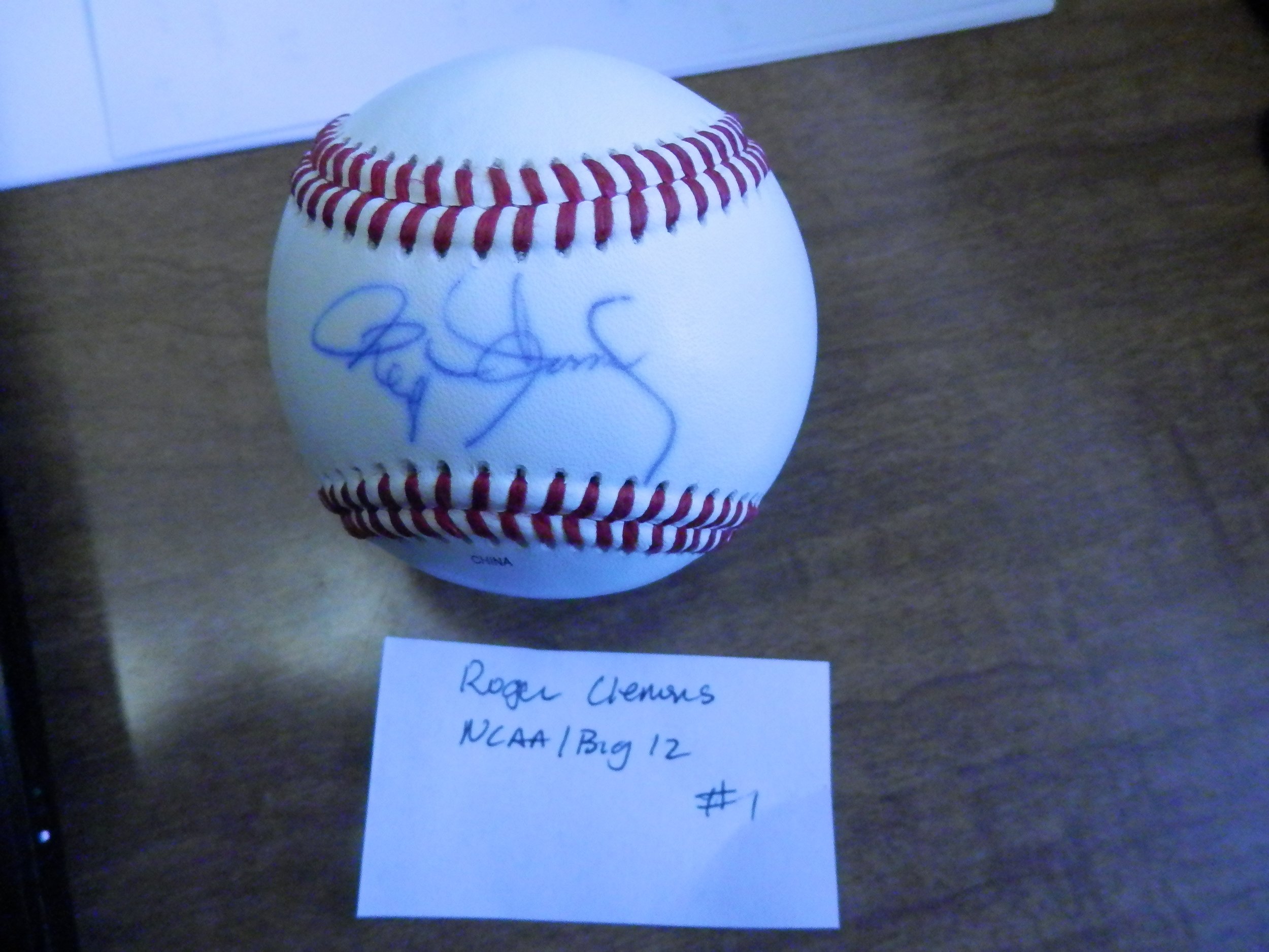 Roger Clemens signed baseball  (1).JPG