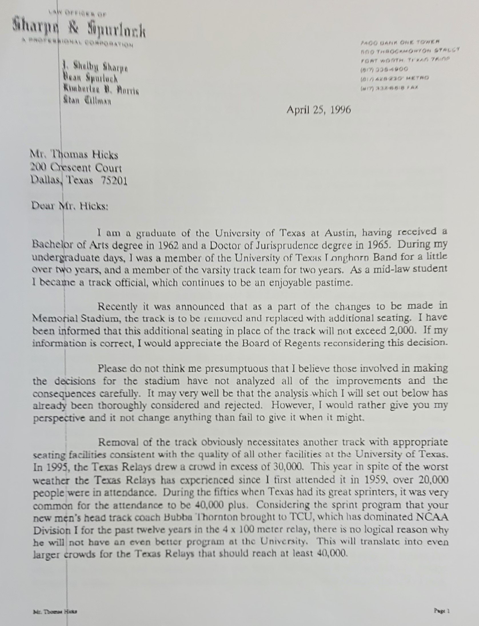 1996 a letter written to Hicks questioning the decision to build a new track facility in place of the track in DKR stadium Conrad (7).jpg