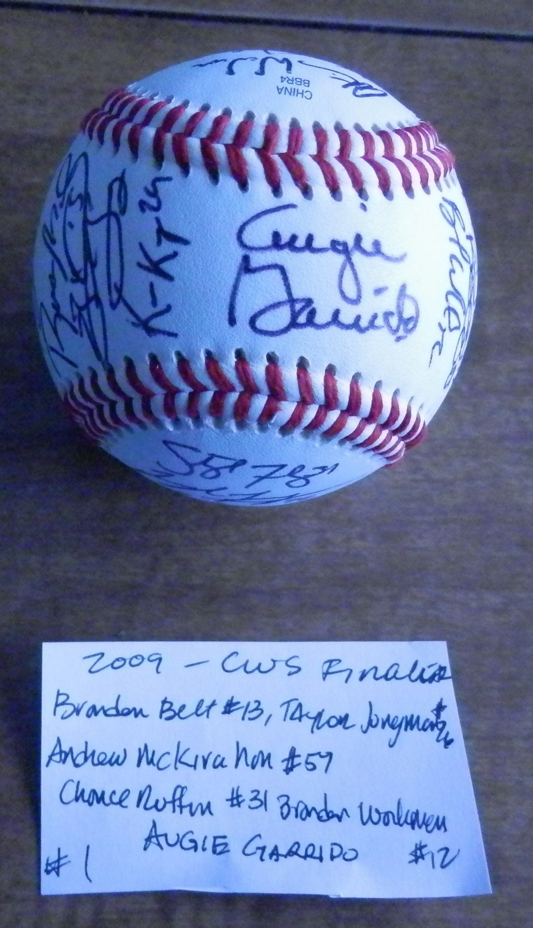 Augie autograph baseball