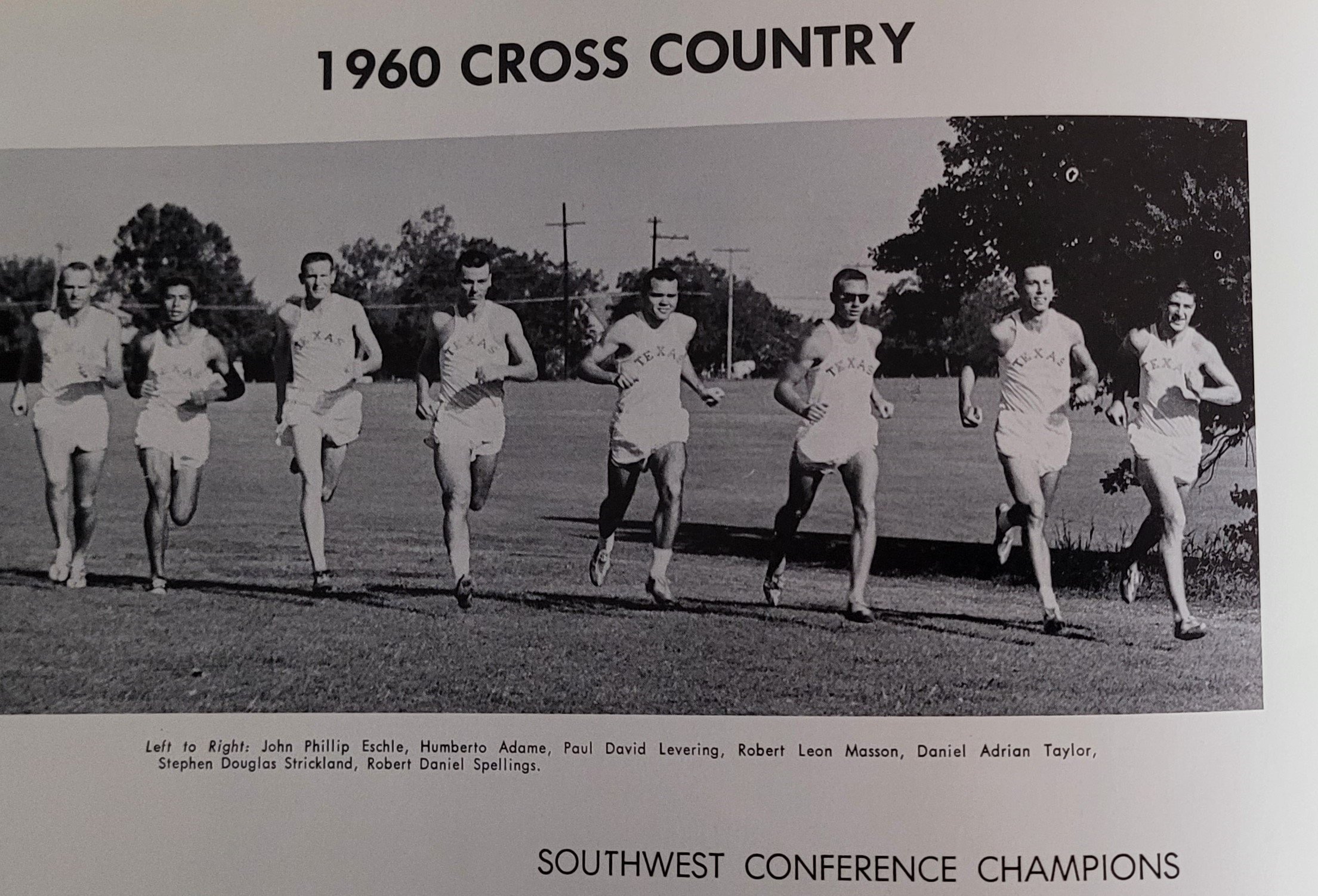  1960-1961 cross country  Eschle, Adame, Levering, Masson, Taylor, Strickland, Spellings 