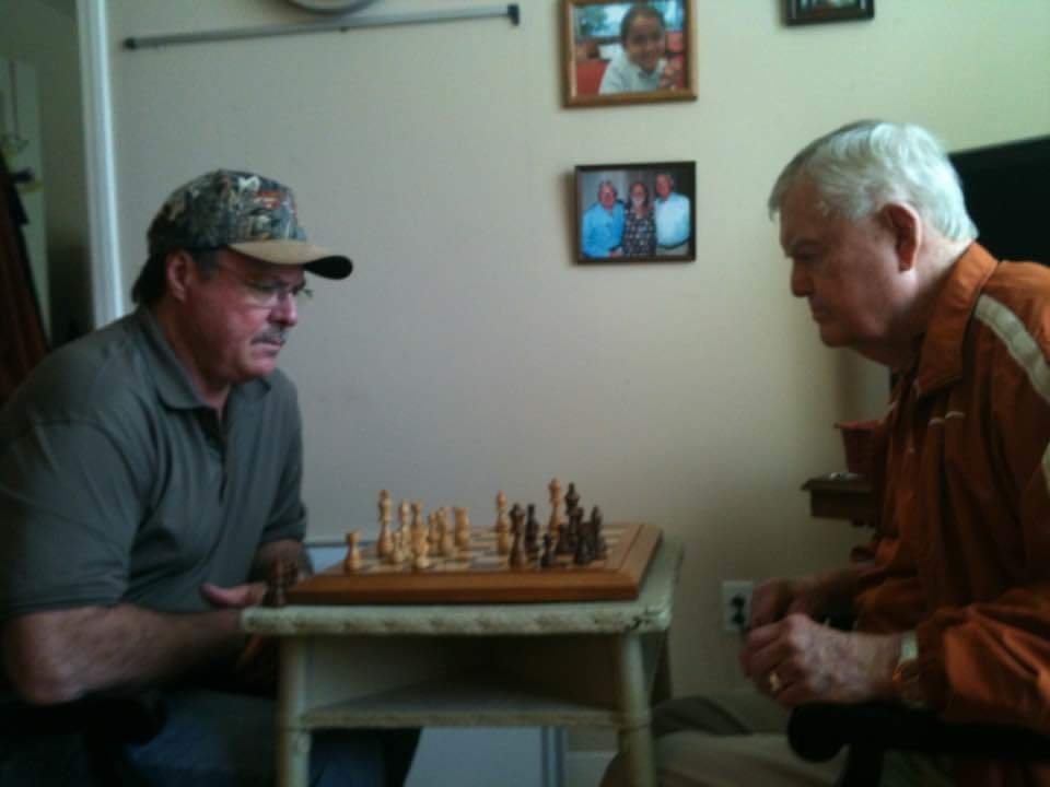 Marty playing chess with Royal