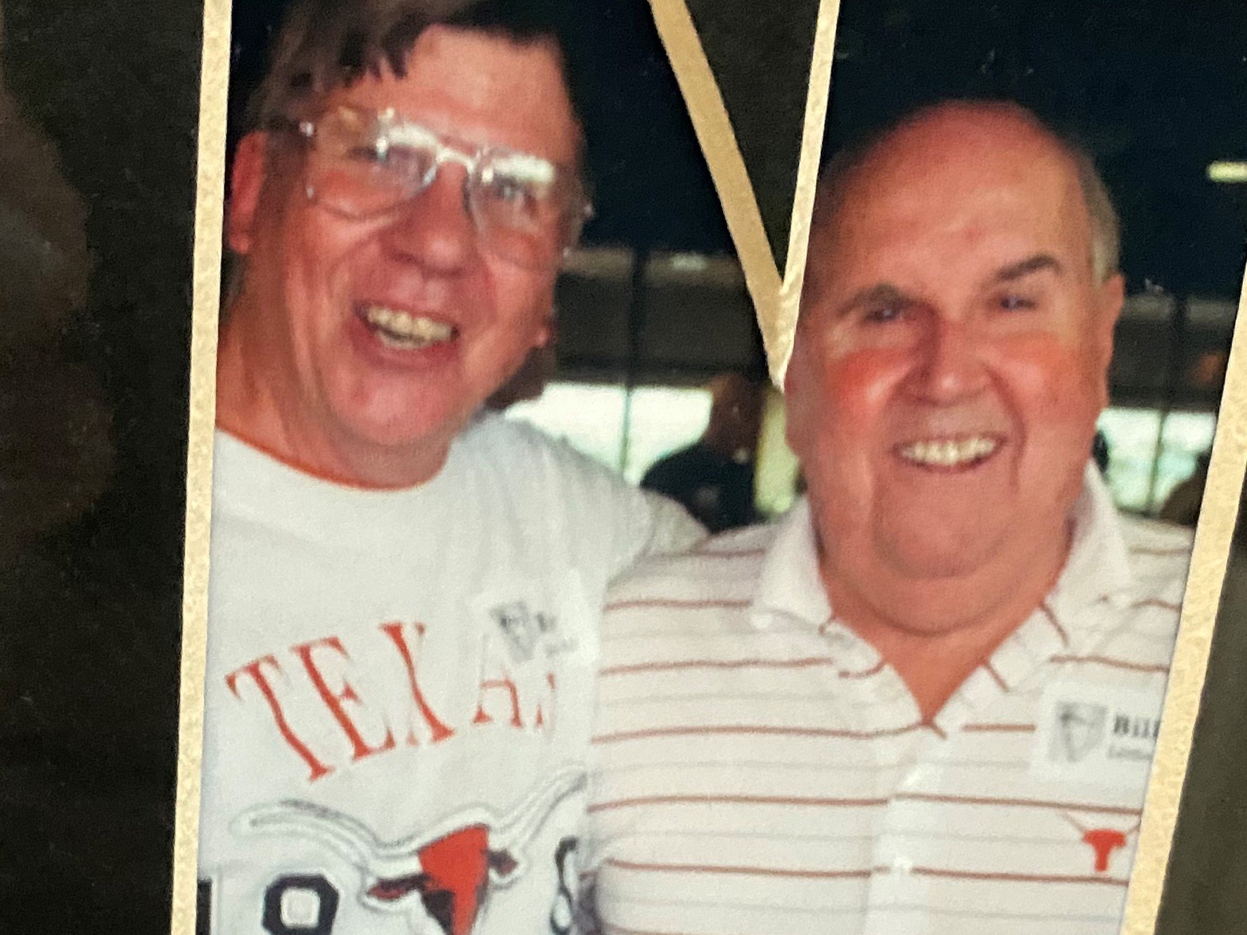 Photo is Roy Jones and Bill Little in 2009. Roy and Bill met in the first journalism class in 1960 and worked at the Daily Texan together..JPG
