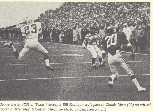 1969 Lester's intercepton against Arkansas