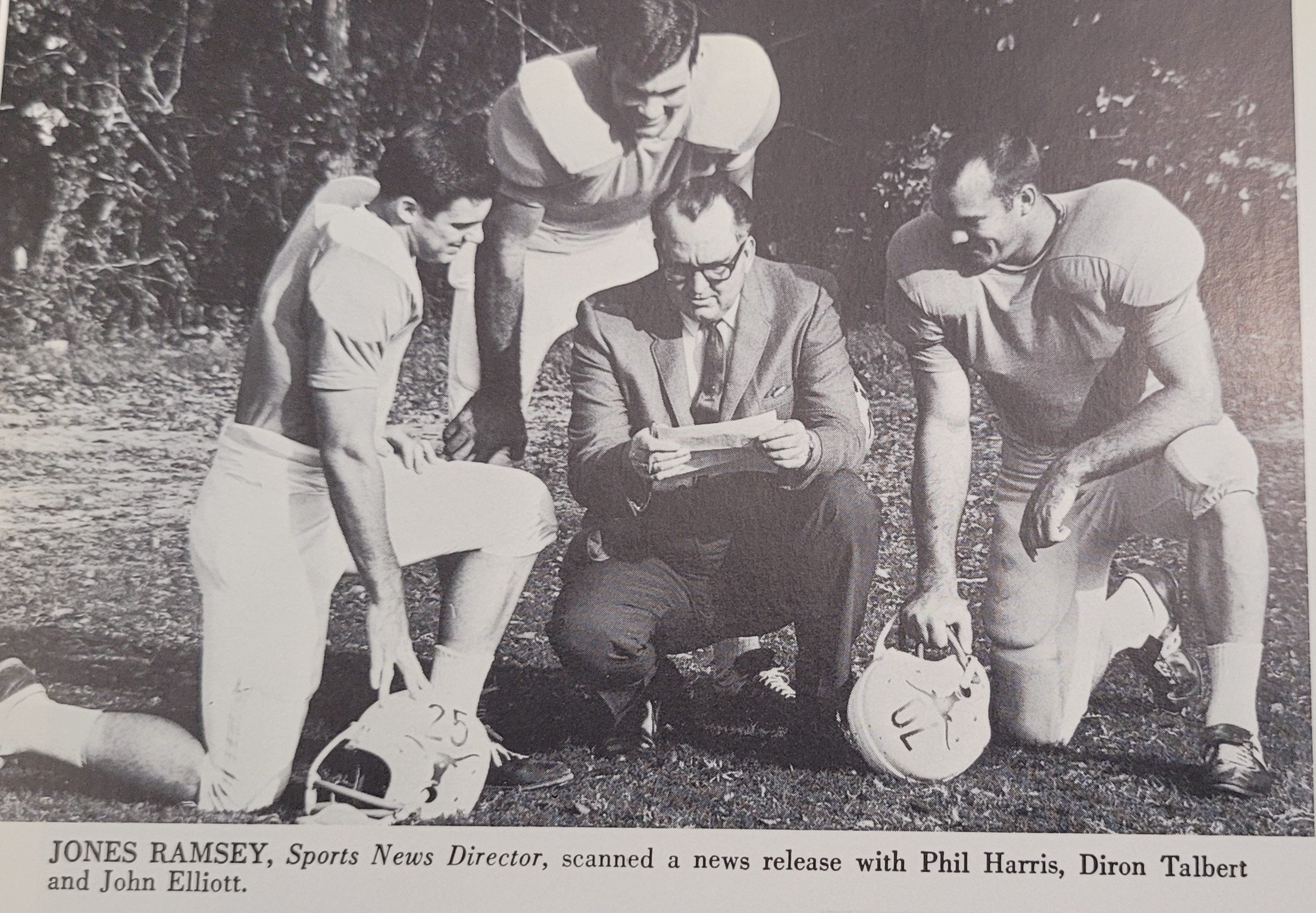  1965 football sports director Jones Ramsey, Phil Harris, Diron Talbert, John Elliott 