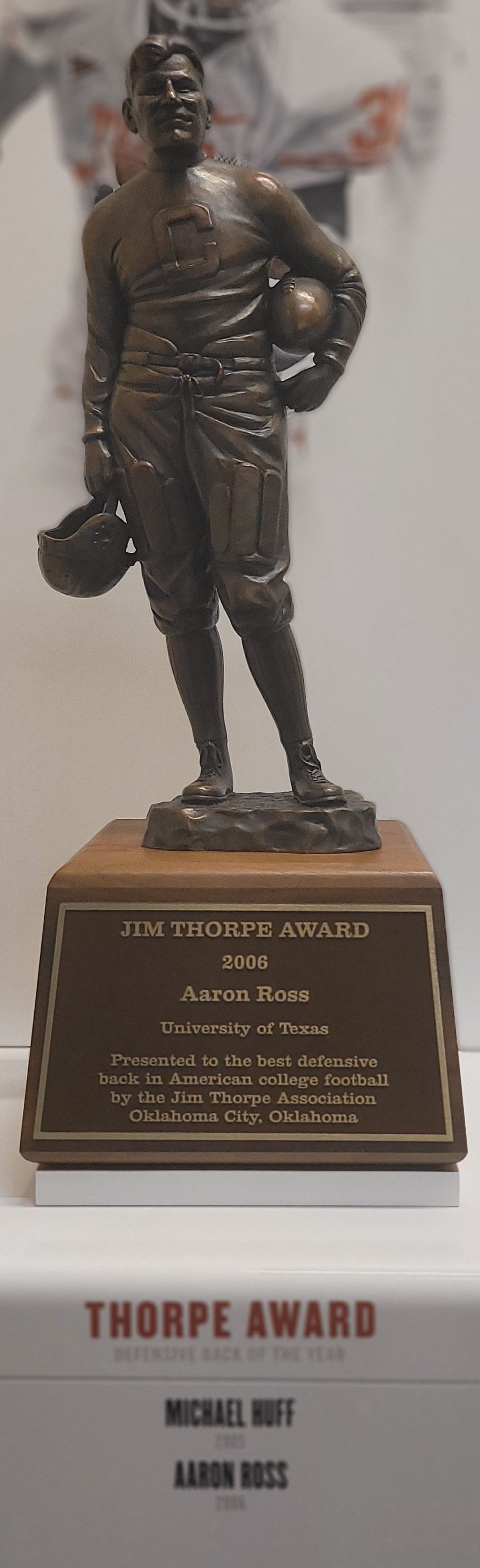 Recognized in North End zone Thorpe Award - Michale Huff, and Aaron Ross.jpg