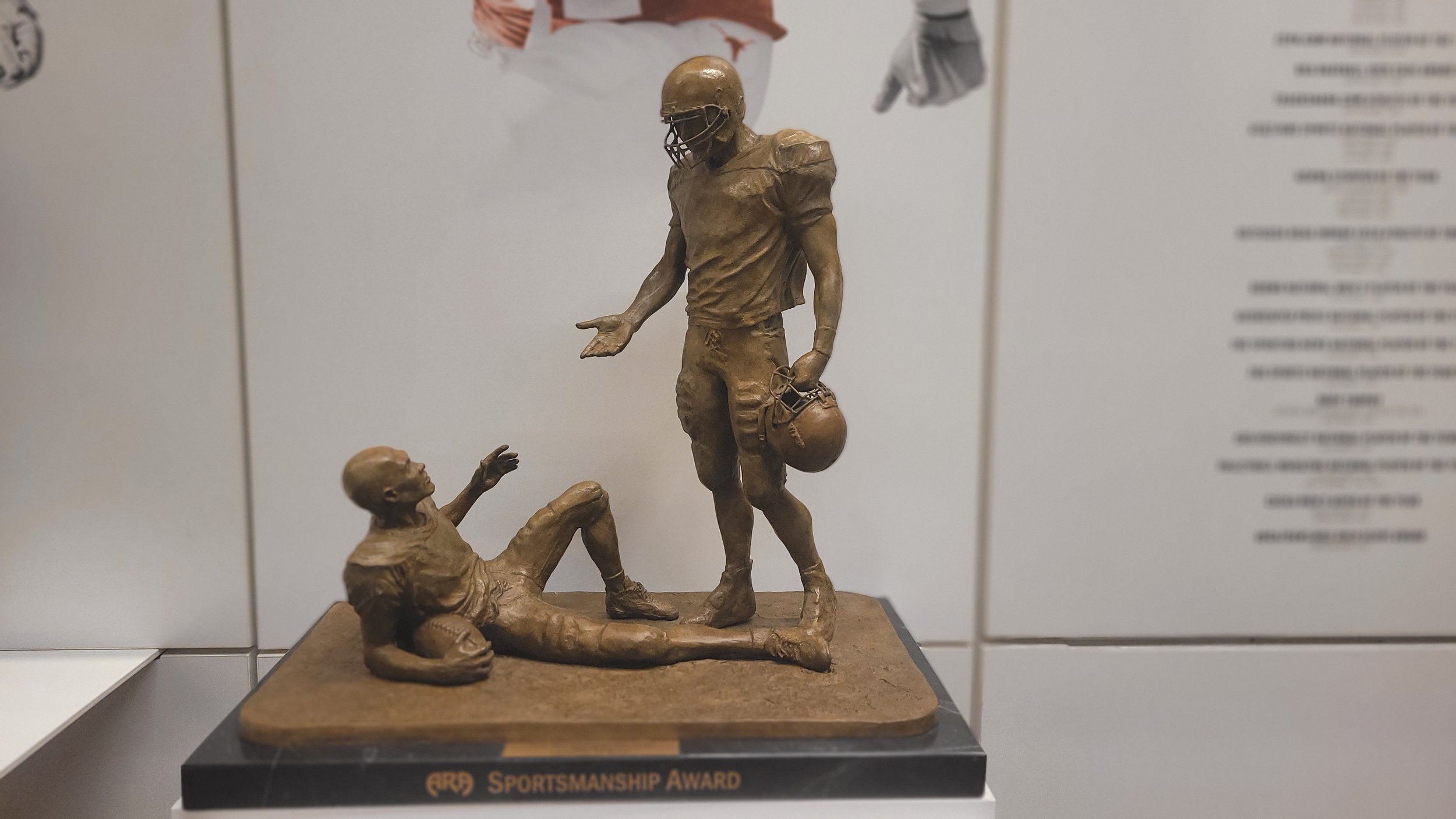 Recognized in North End zone ARA Sprotsmanship aware Sam Acho 2010 football.jpg