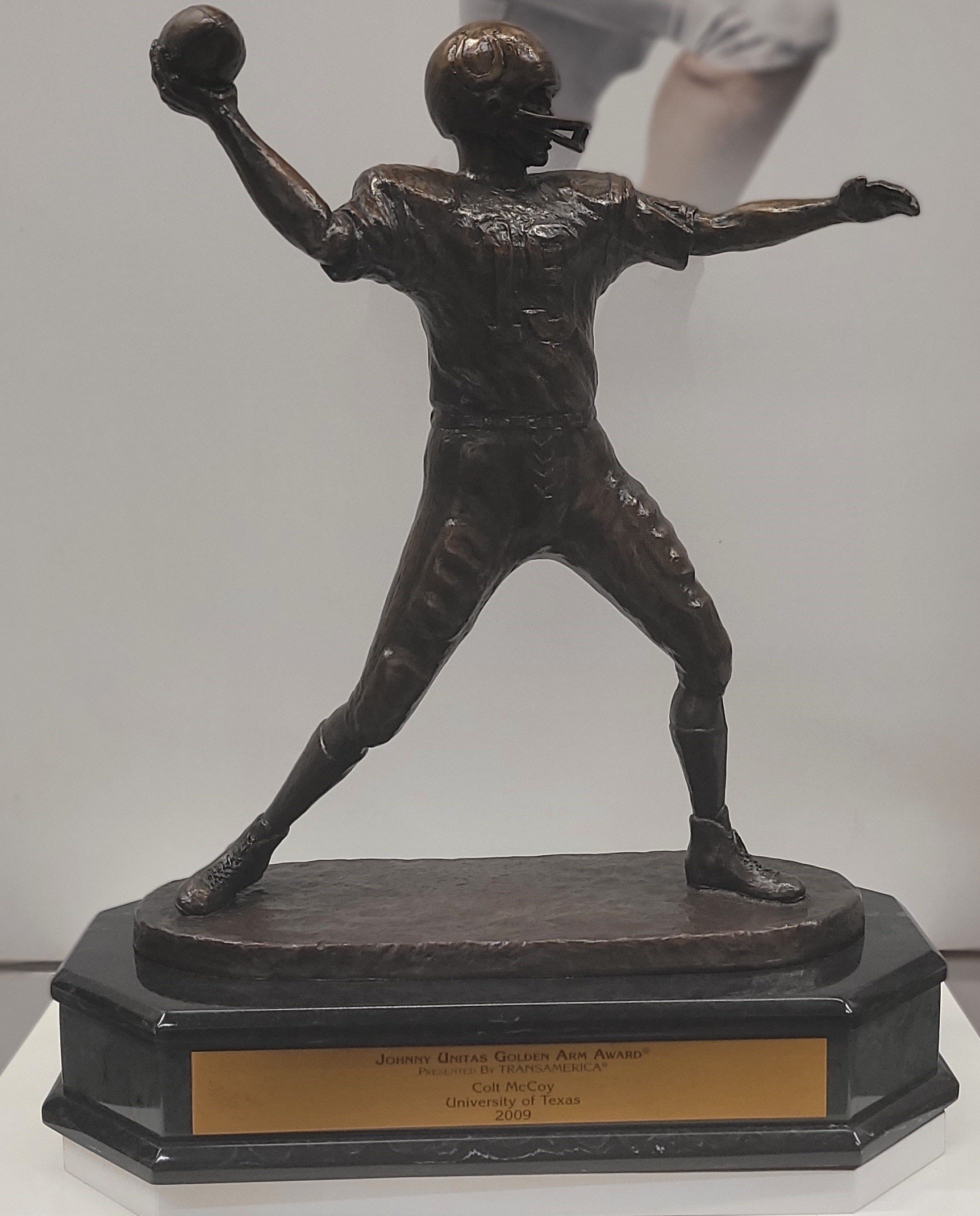 Recognized in North End zone (20) - Johnny Unitas Golden Arm Award, Colt McCoy - 2009.jpg