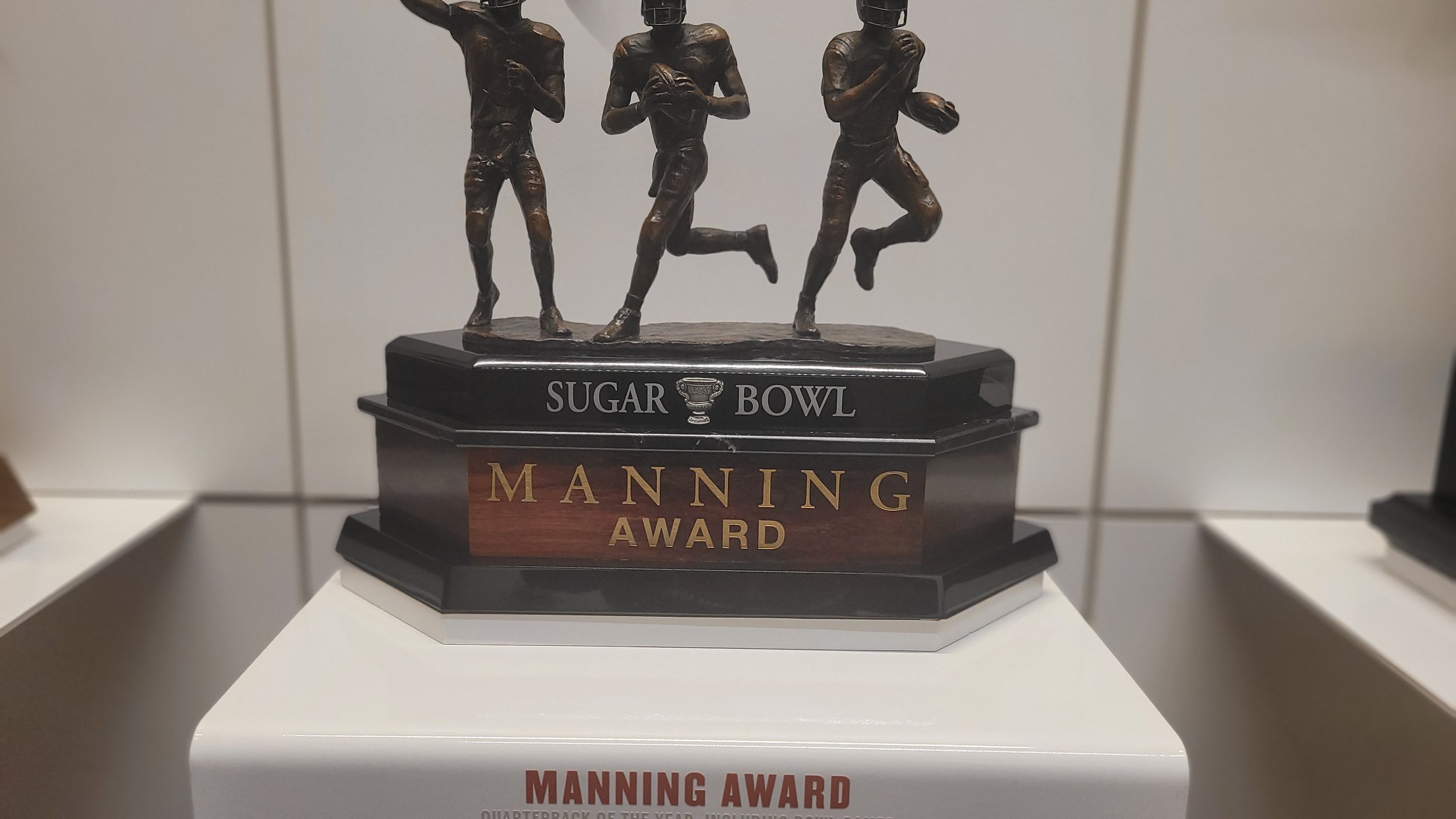 Recognized in North End zone   Manning Award - QB of the year  Vince Yung 2005 and Colt McCoy 2009.jpg