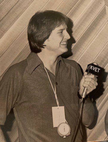 1977 -Larry Carlson all smiles at KVET