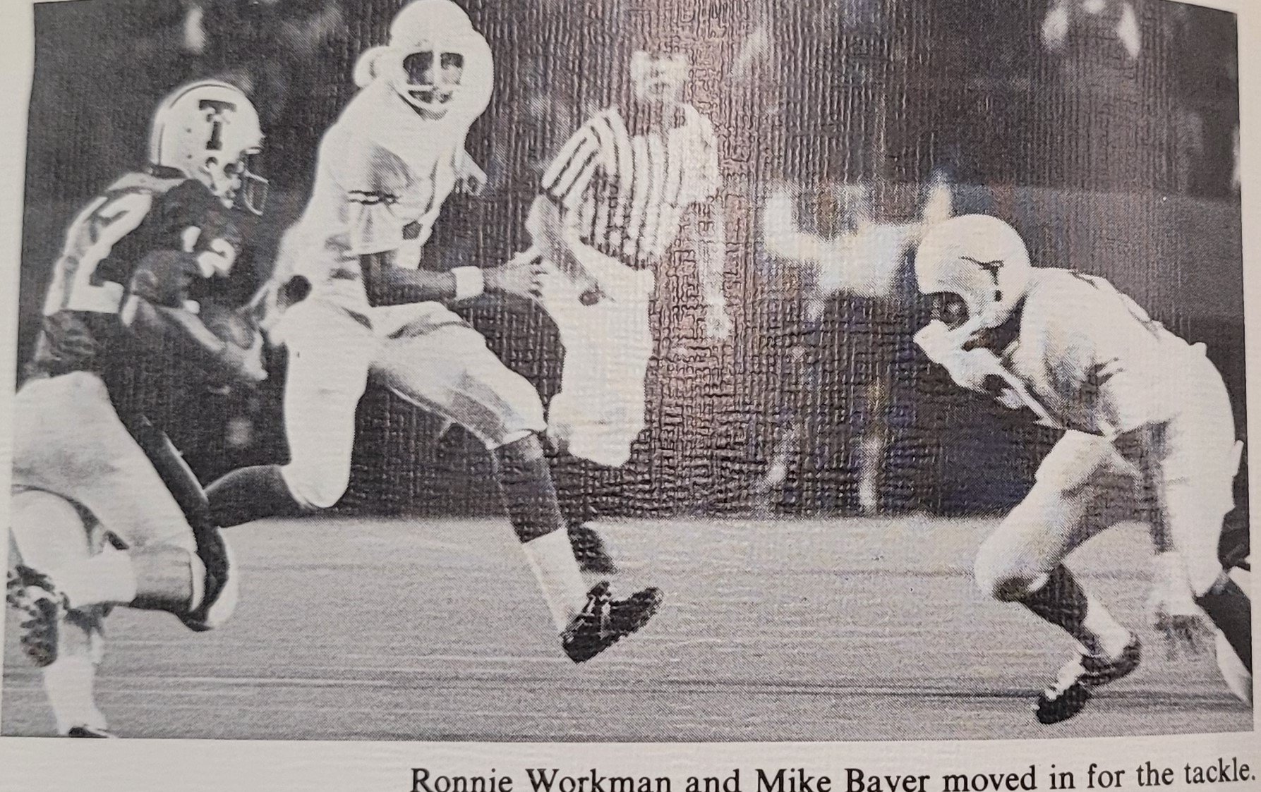 1972 football Ronnie Workman and Mike Bayer.jpg