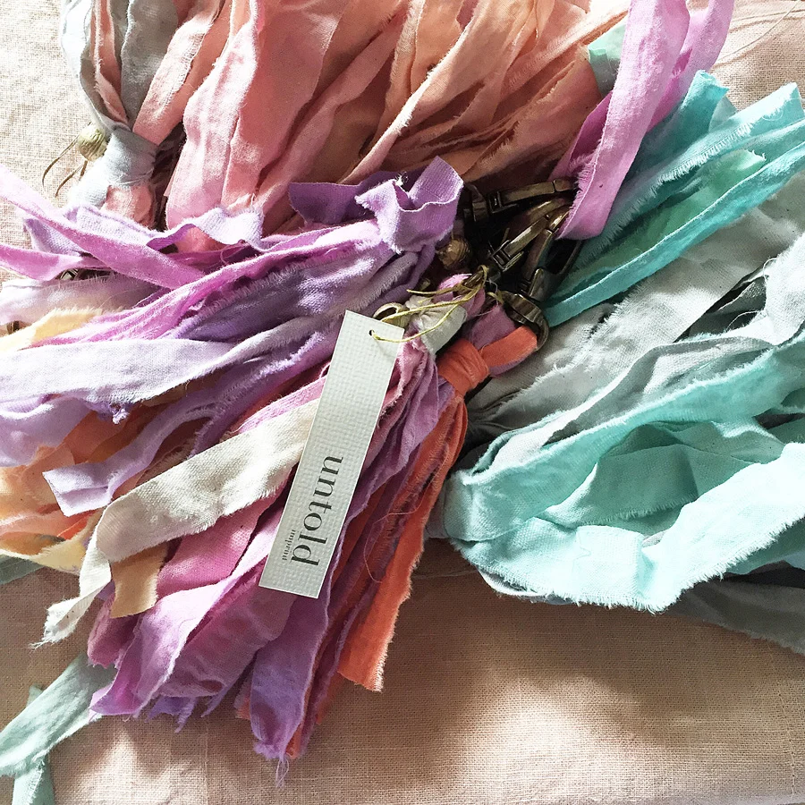 pocket garland tassels for key fobs or bag decoration. Handmade by Untold Imprint
