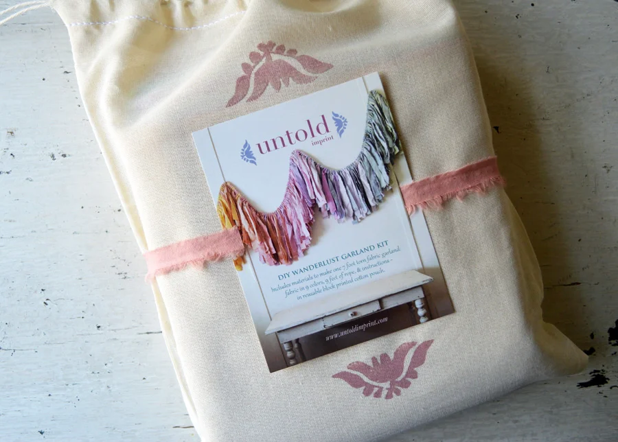 Wanderlust torn fabric garland kit by Untold Imprint