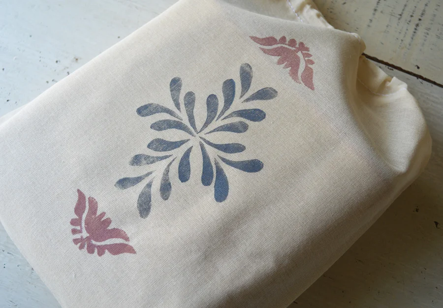 reusable block print cotton pouch for DIY garland by Untold Imprint