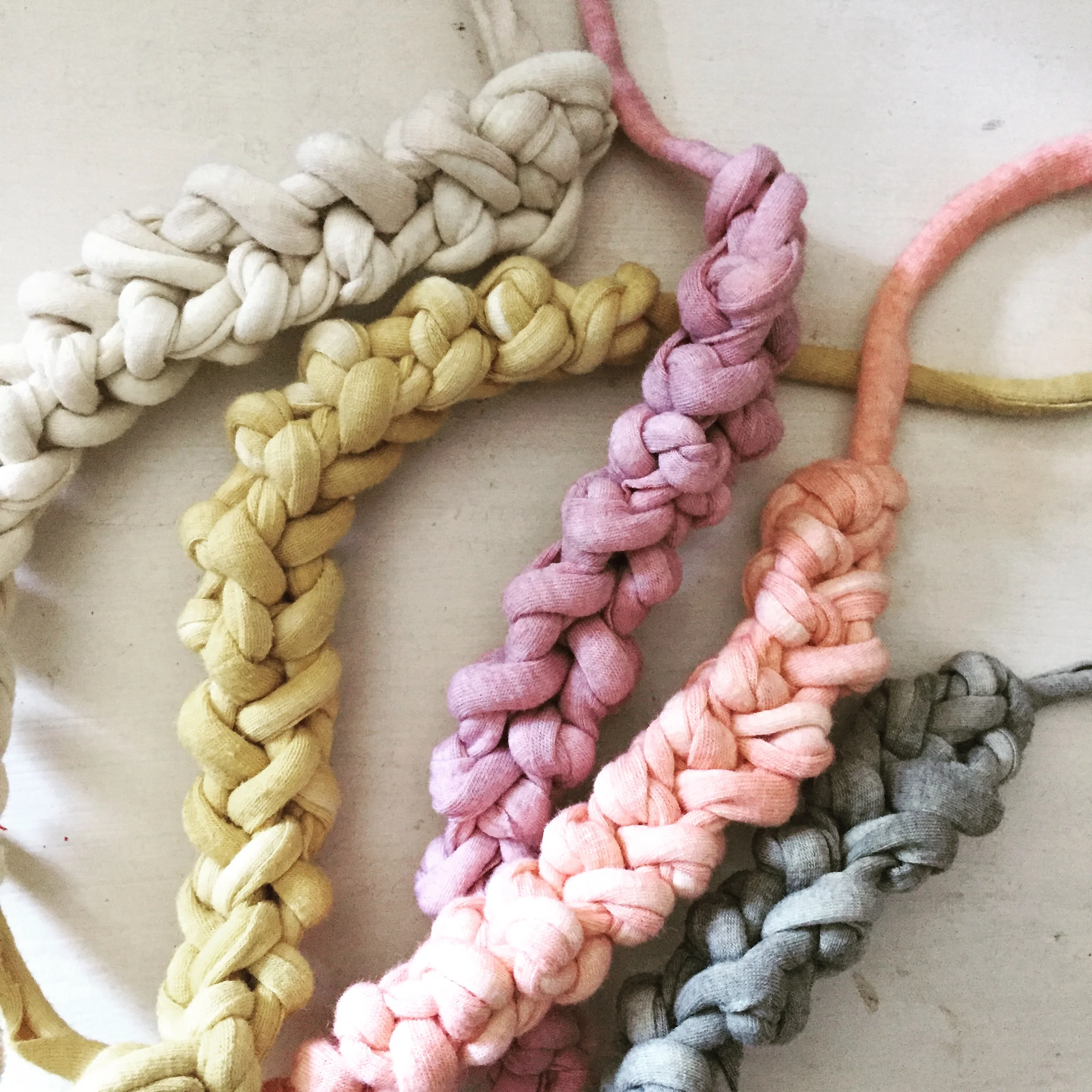 naturally dyed soy jersey knit bracelets by Untold Imprint