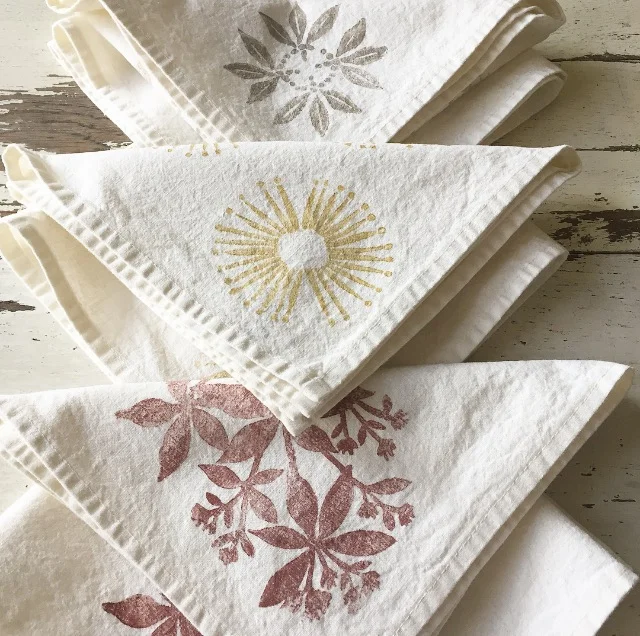 block printed organic cotton napkins by Untold Imprint