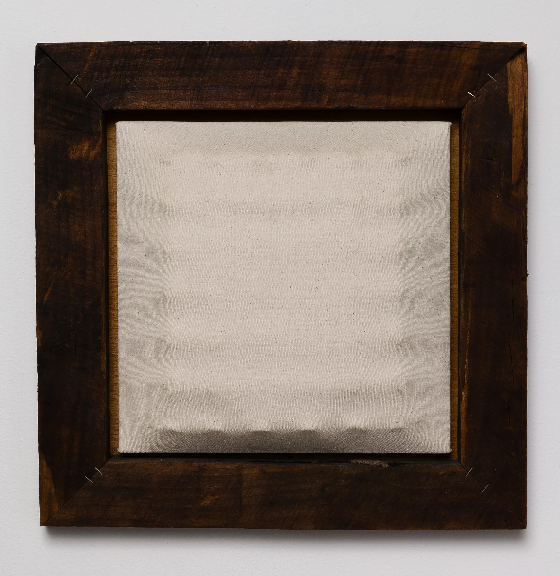 Texture/Parameter #12 2013 canvas and egg crate over panel on wood 20 1/4 x 20 1/2 inches