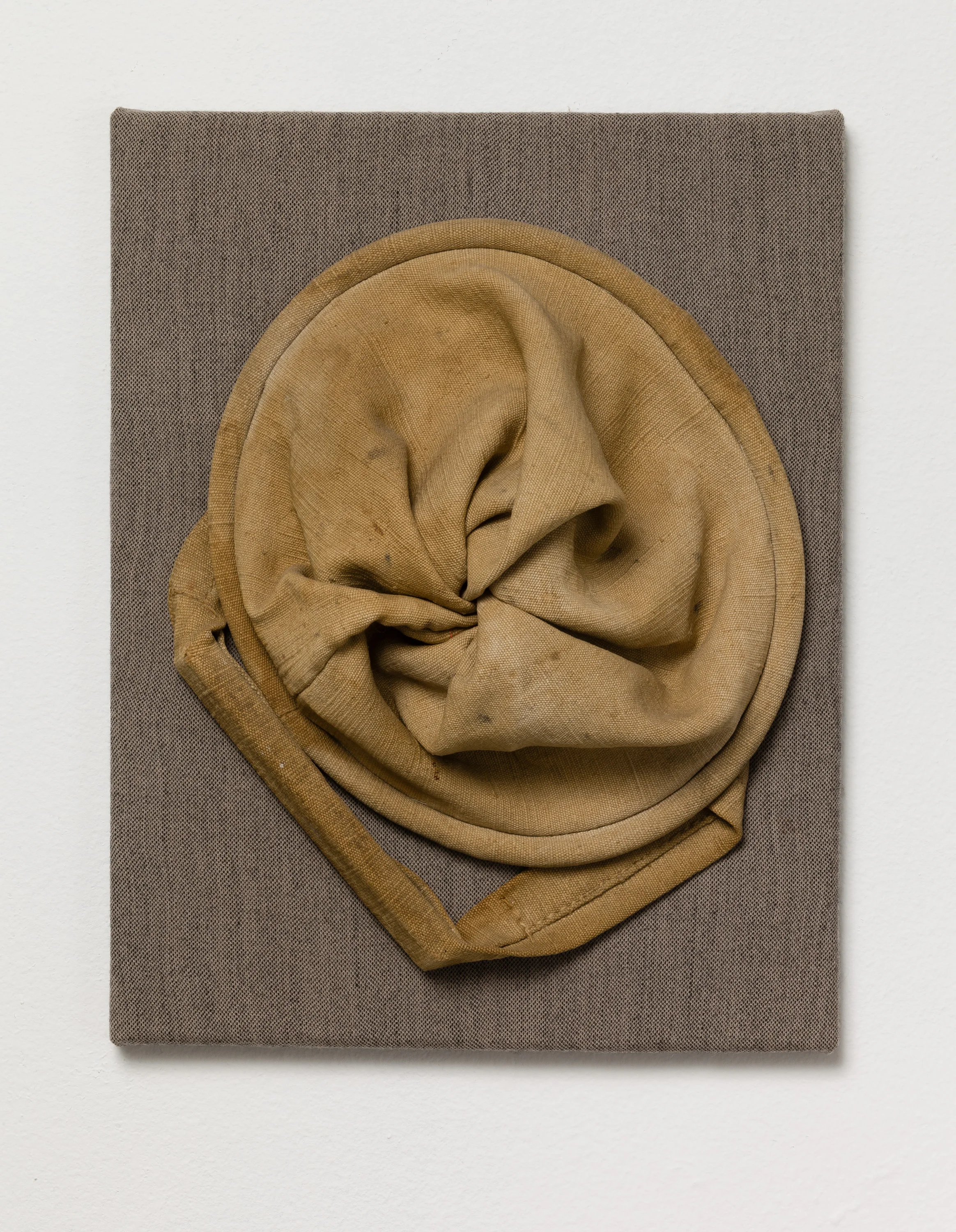 Texture/Parameter #4 2012 linen and thread on wool 14 x 11 x 4 inches