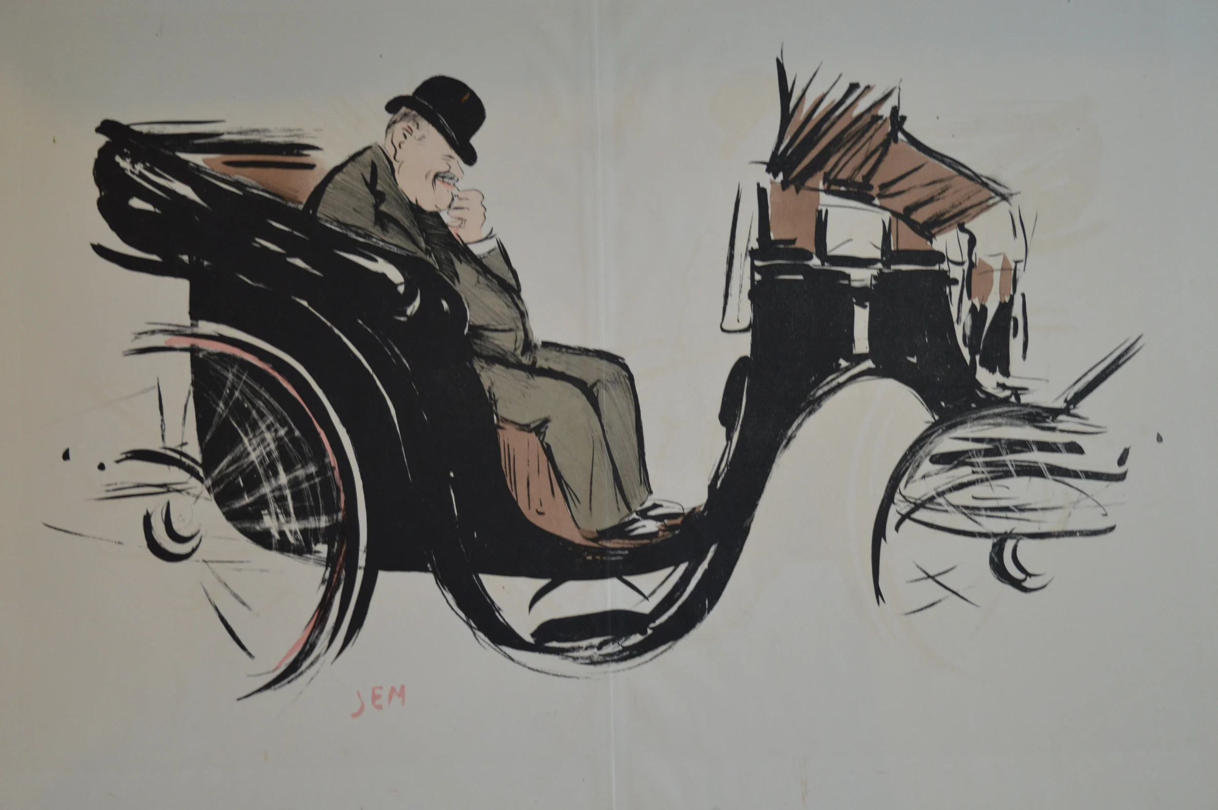 SEM 'Man and Carriage' Dimensions: 50cm x 33cm (unframed)