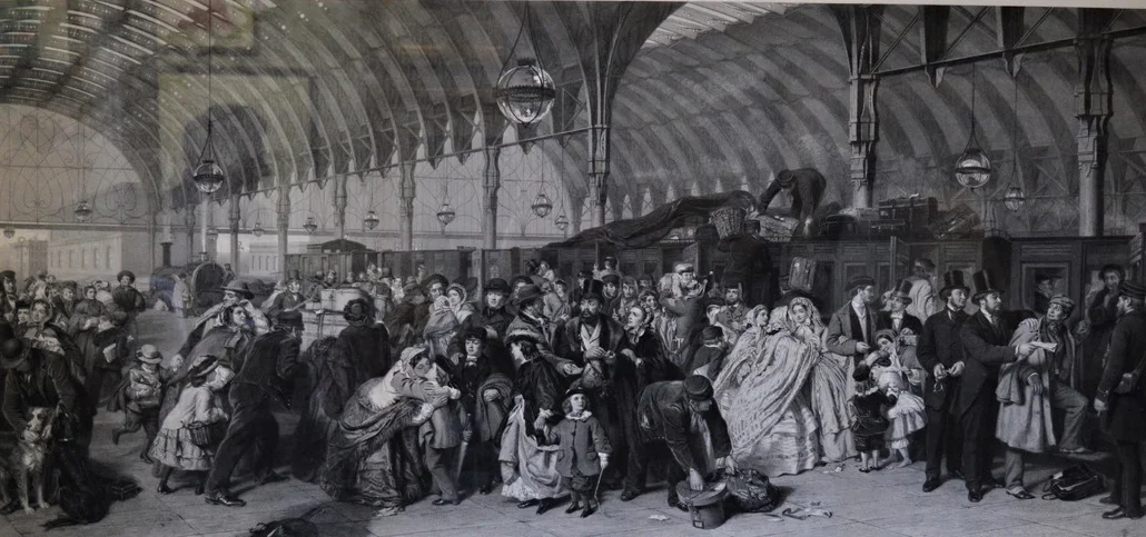William Frith, 'Paddington Station' 1866, Dimensions 63cm x 120cm