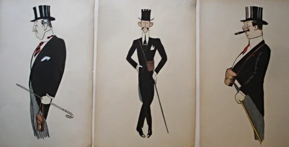 SEM, Three individual gentleman, unframed