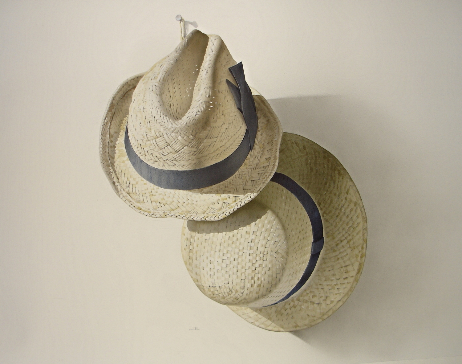 Hats, Watercolour, Dimensions: 100cm x 100cm, signed by artist