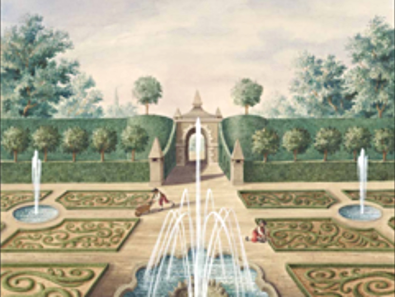 Triumphal arch with three fountains, Dimensions: 64cm x 49.5cm